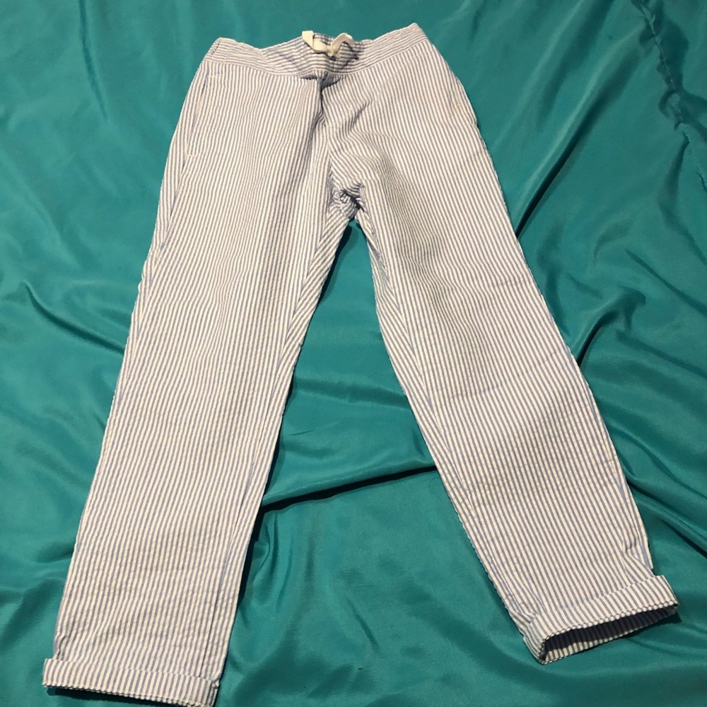 JANIE AND JACK SEERSUCKER BLUE BOYS SIZE 5 PANTS.